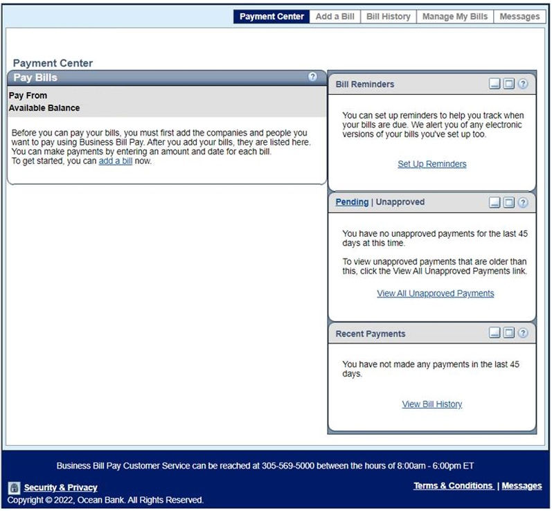 Ejemplo de la pantalla que muestra cómo se paga una factura en línea