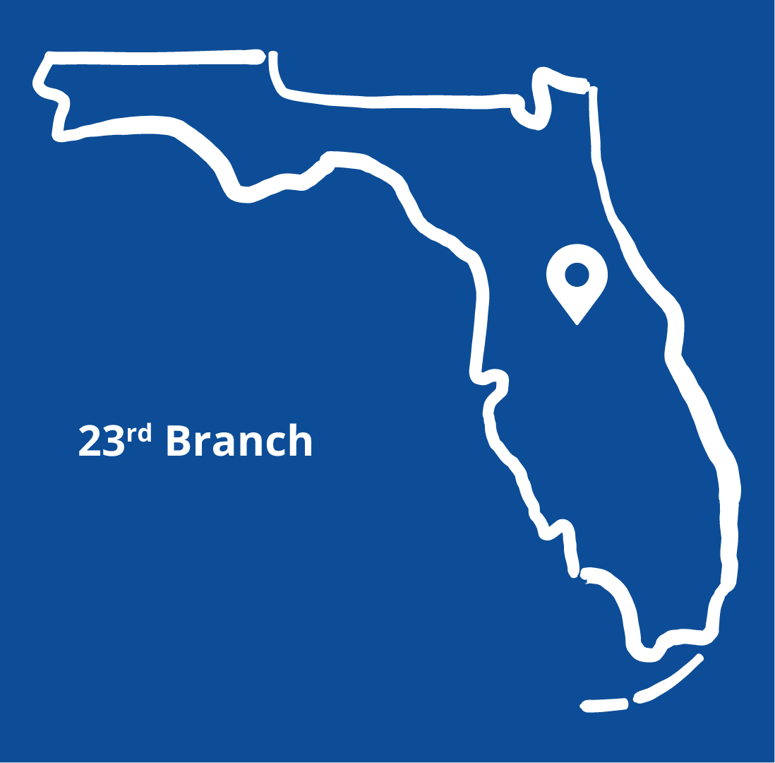 Map displaying Ocean Bank branch locations with a link to each branch and ATM locator.